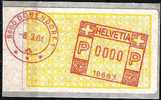 Schweiz Suisse FRAMA 1984: Versuchsdruck, Selbstklebend, Auf Trägerfolie Dübendorf 1984 (Nr.18683) Verschoben, Mit Krone - Automatic Stamps