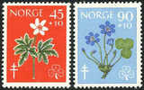 Norway B62-63 Mint Hinged Semi-Postal Set From 1960 (Flowers) - Nuevos