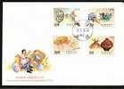 FDC Taiwan 1993 Traditional Crafts Stamps Architecture Lantern Pottery Umbrella Snake - FDC