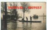 INONDATIONS 1910 à PARIS - CRUE SEINE - CARTE PHOTO ND N° 24 - Les Sauveteurs Sur Le Quai D'Auteuil - Floods