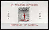 LIBERIA    BF 28  * *  Jo   1964  Flamme  Logo - Winter 1964: Innsbruck