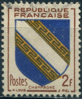 Pays : 189,06 (France : 4e République)  Yvert Et Tellier N° :  953 (o) - 1941-66 Armoiries Et Blasons