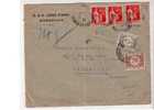 1935 - PAIX 50c X 3 Sur DEVANT De LETTRE De BORDEAUX Pour MILAN BRUXELLES (BELGIQUE) - TAXE De 2F 10 C. - Storia Postale