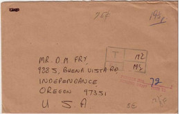 USA - LETTRE Non Datée Pour L'OREGON - TAXE à L'arrivée - Postal History