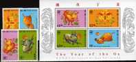 New Year Of The Ox 1997 HONG KONG Hongkong 785/8 Plus Bloc 45 ** 8€ Chinesisches Neujahr Stickerei - Ongebruikt