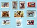 Page Philatélique De Dix (10) éléphants D´Afrique - Olifanten