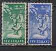 New Zealand Used 1949, Health, Set Of 2, Nurse & Child, Flowers. - Usados