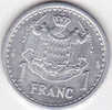 Pièce De 1 FRANC LOUIS II - Sans Date (de 1943) - PRINCIPAUTE DE MONACO - 1922-1949 Louis II