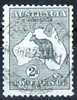 Australia 1913 2d Grey Kangaroo 1st Watermark (Wmk 8) Used - Actual Stamp Fremantle WA  Cancel - SG3 - Usati