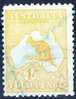 Australia 1913 4d Orange-yellow Kangaroo 1st Watermark (Wmk 8) Used  - Pulled Perf At Base - SG6a - Usati