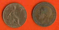 GREAT BRITAIN 1911-18 Coin Farthing Bronze KM 808.1 C607A B - B. 1 Farthing