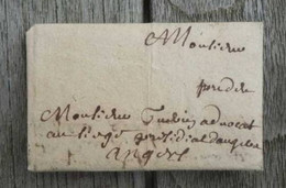 Lettre Marque Postale Beaufort En Vallée - ....-1700: Precursori