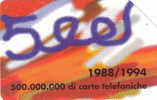 SCHEDE TELEFONICHE - PHONECARD - TELECARTE - SCHEDA TELEFONICA " 500.000.000 DI CARTE" TELECOM - Public Practical Advertising