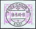 Zumstein 4 Michel 3.3a Von 1981 Voll-o Frühdatum, Abart: "Rand Unten Fehlt" - Machine Labels [ATM]