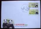 FDC Taiwan 2010 Giant Panda Bear ATM Frama Stamps-- Blue Imprint- Bamboo Bears WWF - FDC