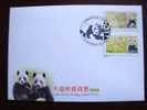 FDC Taiwan 2010 Giant Panda Bear ATM Frama Stamps-- Red Imprint- Bamboo Bears WWF - FDC