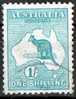 Australia 1913 1 Shilling Emerald Kangaroo 1st Watermark (Wmk 8) Used - Actual Stamp -Stunning - SG11 - Usados