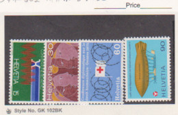 Switzerland Scott # 599-602 MH Catalogue $2.75 - Nuovi