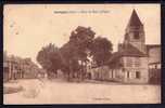 CPA  ANCIENNE- FRANCE- AUBIGNY (18)- PLACE DU MAIL ET L'EGLISE- ANIMATION - Aubigny Sur Nere