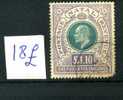 Edward   1,10 £    NATAL  SG 143 Ø Used  CV 100 Pounds - Natal (1857-1909)