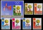 North Korea Stamps +s/s 1976 Olympic Games Football Soccer Pole Vault Hurdle Cycling Boxing Gymnastics - Boxing