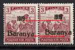 U-51  JUGOSLAVIA 1919 UNGARN BARANYA OVERPRINT ERROR NEVER HINGED INTERESSANTE - Baranya