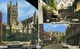 GLOUCESTER  3 VUES - NEW INN - COLLEGE STREET - CATHEDRAL - 1969 -  SM  -  BELLE CARTE  PHOTO ANIMEE  - - Gloucester