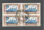 SPANJE  PRO - SEMINARIO  ZARAGOZA  IN BLOK VAN 4 ONGETAND  13 AGO 1945 GESTEMPELD - 1931-....