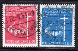 CITTÀ DEL VATICANO VATICAN VATIKAN 1967 APOSTOLATO DEI LAICI APOSTOLATE OF THE LAITY SERIE COMPLETA SET USATA USED - Oblitérés