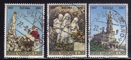 CITTÀ DEL VATICANO VATICAN VATIKAN 1967 CENTENARIO APPARIZIONI DI FATIMA APPEARANCES SERIE COMPLETA SET USATA USED - Oblitérés