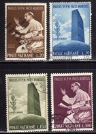 CITTÀ DEL VATICANO VATICAN VATIKAN 1965 VISITA PAPA PAOLO VI ALL'ONU UN VISIT POPE SERIE COMPLETA SET USATA USED - Used Stamps