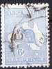 Australia 1915 6d Blue - Ultramarine Kangaroo 3rd Watermark (Wmk 10) Used - Actual Stamp - Multiple Cancels - SG38 - Oblitérés