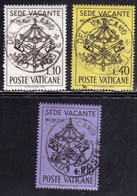 CITTÀ DEL VATICANO VATICAN VATIKAN 1963 SEDE VACANTE VACANT SEAT SERIE COMPLETA COMPLETE SET USATA USED OBLITERE' - Used Stamps