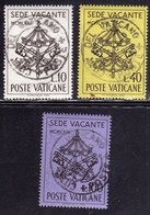 CITTÀ DEL VATICANO VATICAN VATIKAN 1963 SEDE VACANTE VACANT SEAT SERIE COMPLETA COMPLETE SET USATA USED OBLITERE' - Gebruikt