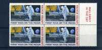 - ETATS-UNIS . "FIRST MAN ON THE MOON" . BLOC DE 4 NEUFS SANS CHARNIERE BORD DE FEUILLE - USA