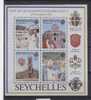 Seychelles - Foglietto Nuovo: Visita Di S. S. Giovanni Paolo II° - Seychellen (1976-...)
