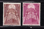 T)1957,LUXEMBOURG,SCN 329,331,UNITED EUROPE,MLH,PERF.12 ½ X12,CV 40.- - Neufs