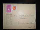 LETTRE TARIF 21 F TYPE BLASON AUNIS + SCHOELCHER OBL.MECANIQUE 05-04-1957 ROUEN GARE (76 SEINE MARITIME) - Tarifas Postales