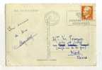 - MONACO . AFFRANCHISSEMENT SIMPLE AVEC FLAMME  SUR CP DE 1953  POUR LA FRANCE - Postmarks
