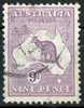 Australia 1915 9d Violet Kangaroo 3rd Watermark (Wmk 10) Used - Actual Stamp - Circular Cancel - SG39 - Usati