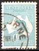 Australia 1915 1 Shilling Blue-green Kangaroo 3rd Watermark (Wmk 10) Used - Actual Stamp - Melbourne - SG40 - Usados