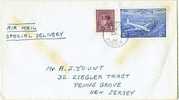 1949  Air Mail Special Delivery Plane Over Quebec City «Ê»  Sc CE3  FDC - ....-1951