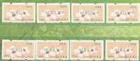 Set Of Taiwan 2010 ATM Frama Stamps- 4th Blossoms Of Tung Tree Flower- Green Imprint - Unused Stamps