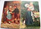 == Kinder ,2 Künstler AKs  Sign. T Matthei  - 1919 Kattze , Holzschuhe , - Collections, Lots & Series