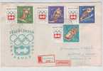 Hungary Registered FDC´s Complete Set Of 8 Vinter Olympic Games Innsbruck 29-11-1963 Sent To Czechoslovakia - FDC