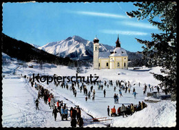 ÄLTERE POSTKARTE SEEFELD SEEKIRCHLEIN MIT EISLAUFPLATZ Eislaufen Eis-Platz Glace Ice Skating Patinage Seekirche Hocheder - Seefeld