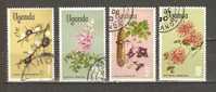 UGANDA 1969 - NATIVE FLORA - LOT OF 4 DIFFERENT - POSTALLY  USED OBLITERE GESTEMPELT - Oeganda (1962-...)