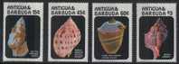 ANTIGUA & BARBUDA  Shells Set  4 Stamps  MNH - Coneshells