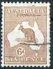 Australia 1929 6d Chestnut Kangaroo Small Mult Watermark (Wmk 203) Used  - Actual Stamp - Line - SG107 - Usati