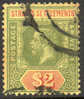 Straights Settlements #200 Used $2 Green & Red, Yellow From 1921 - Straits Settlements